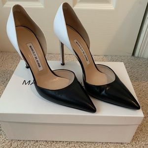 Manolo Blahnik Black and White Pumps